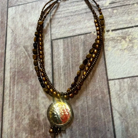 Silpada Designs Bronze Pearl & Beaded Necklace - Picture 1 of 6